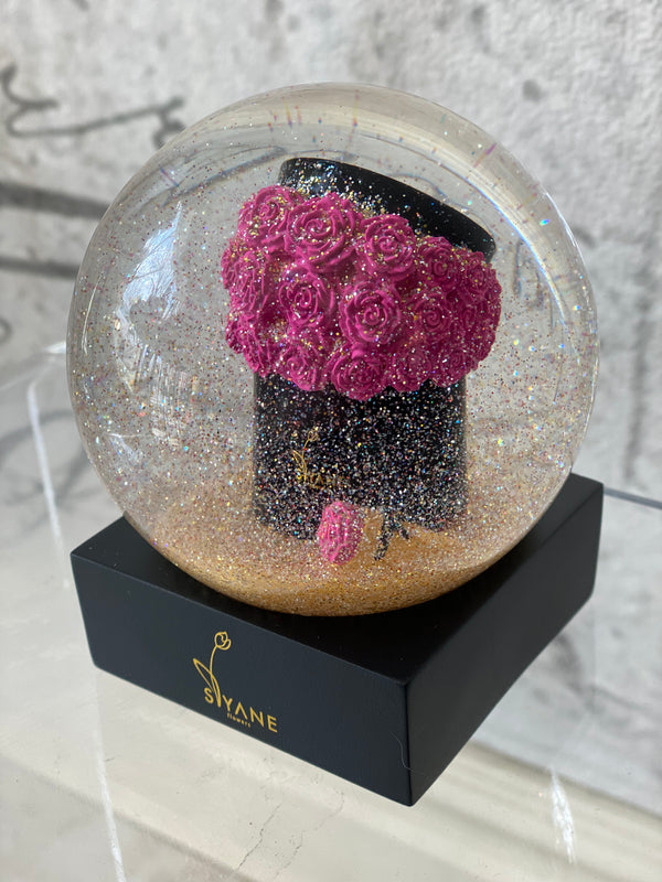 Siyane Flowers Özel Üretim Fuşya Kar Küresi